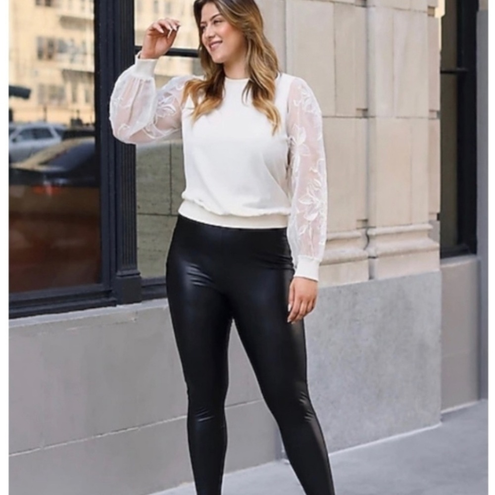 Super High Waisted Faux Leather Leggings